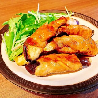 肉巻き茄子の照り焼き